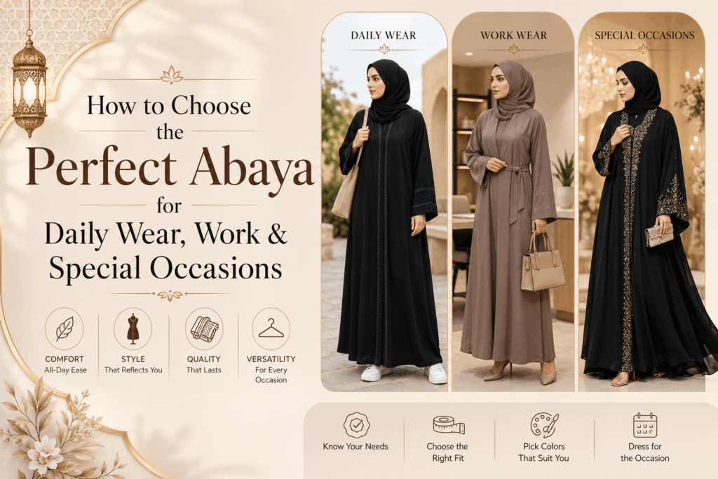 How to Choose the Perfect Abaya for Daily Wear, Work & Special Occasions